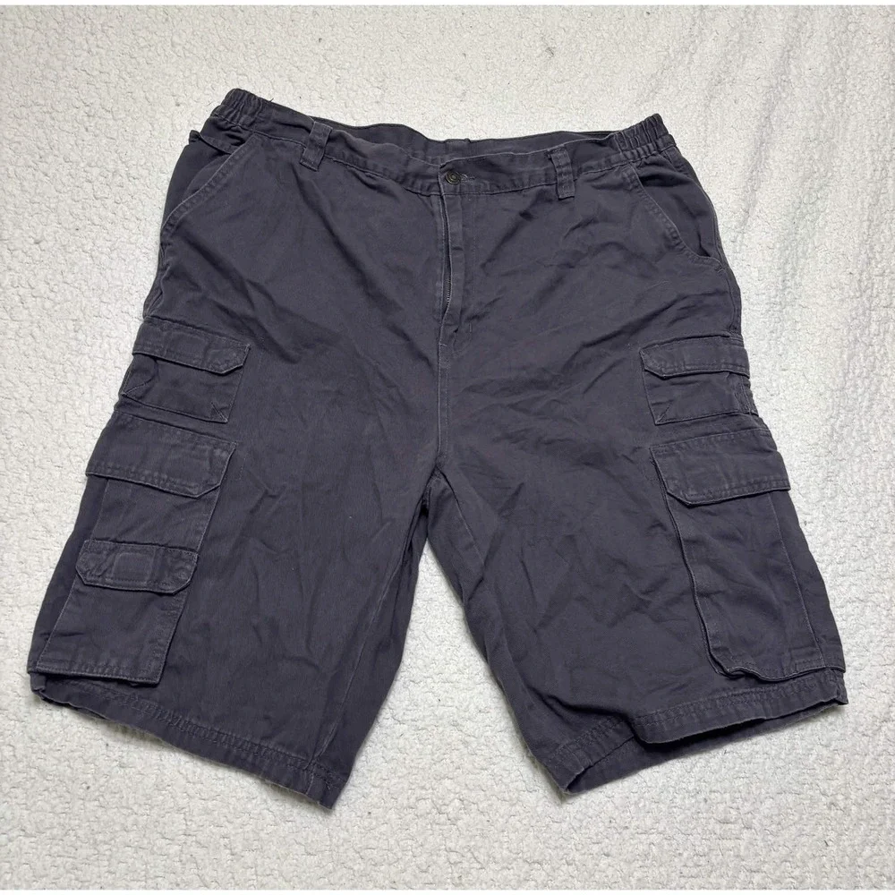Boulder Creek Trading Company Mens Shorts 42 BIG Cargo Shorts Gray 100% Cotton